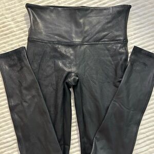 SPANX Black Leggings faux leather